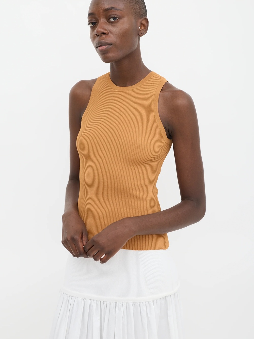 ZIMMERMANN | $250 R Ribbed Tank Top in Camel Tan